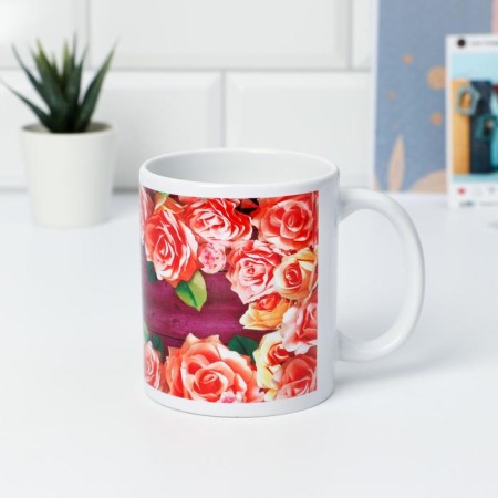 Sublimation "Natalia" flowers, 320 ml, with application-1