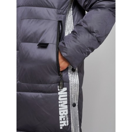 Coat insulated winter female, size 42, dark purple color-11