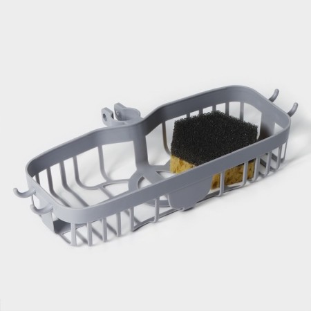 Shelf on a tap for sponges and little things, 25 × 10.5 × 5 cm, color gray color-4