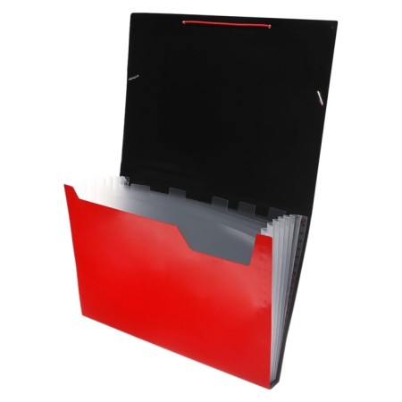 Folder file Calligrata Top Deluxe 6 section. A4 plastic 1.0mm is red. Cut in color-1