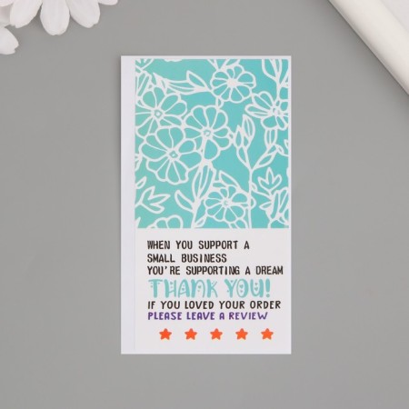 Stick Paper Gratitude "Flowers on the Azure background" set of 50 pcs 10x5 cm-1