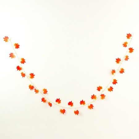 Decor "Girland from the leaves" Length: 2.4 m, width: 17 cm, red-yellow color-1