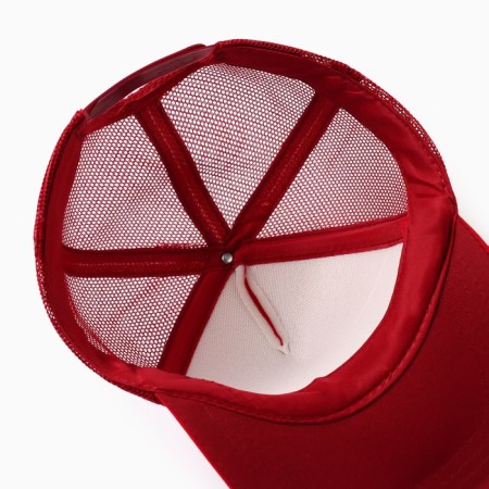 Baseball cap with minaku grid, burgundy color, size 56-58-5