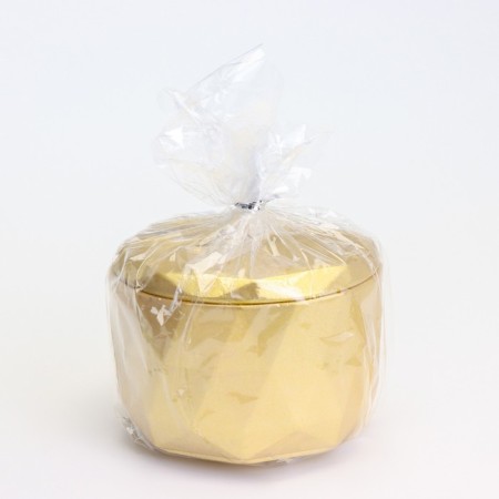 Candle "Marble" in a candlestick of gypsum with a lid, 8.5x6cm, gold-5
