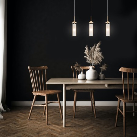Suspended indigo, 11038/3p Brass. 3x40W, E14, 600x100x465/1965 mm, white matte color-3