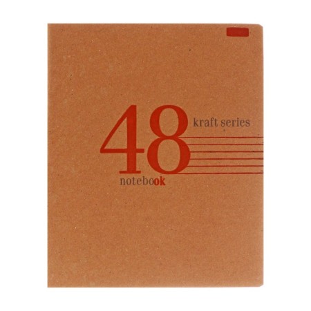 Notebook 48 sheets, in a cage, "craft", craft cardboard cover, offset block 65g/m², mix-4