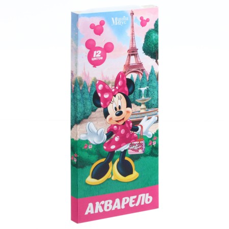 Honey watercolor "Minnie Mouse", 12 colors, in a cardboard box, without brush-4