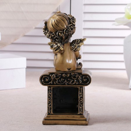 Table fireplace watches "Angel with a teddy bear", color gold, h = 25.5 cm, mix-2