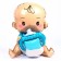 Foil ball 36 “Smiling baby with a nipple. Boy”, under the air