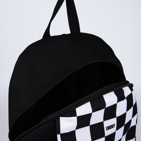 Backpack school textile Lucky, 46x30x10 cm, vertical pocket, black color-5