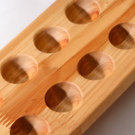 Claus for eggs on legs, 10 cells, a thermal monklaka for 7 eggs, birch, 25 × 12 × 5 cm-5