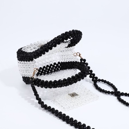 Bag-clate on magnet, long belt, white color-4