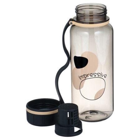 Water bottle, 600 ml, 20 x 7 cm, with sieve, brown-1