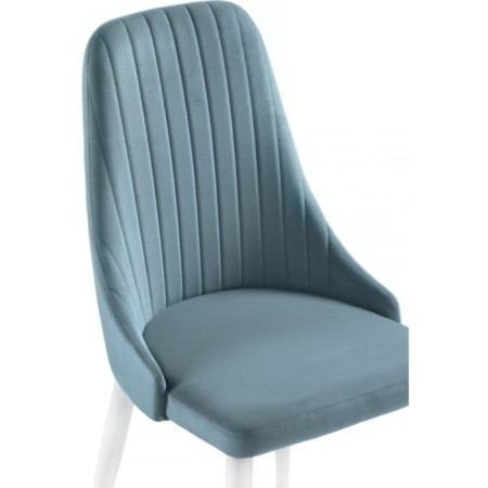STULL OF THE METALAL CARA Kora Metal/velor, White/Blue 47x57x89 cm-4