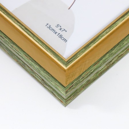 Photo frame plastic 13x18 cm "Enigma" gold with double gray-green oyubvodka 21.5x16.5 cm-2
