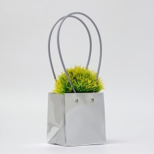 Bag for flowers silver, moisture -resistant, 13x12x12 cm