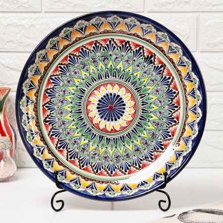 Largan Rishtan ceramics "Patterns", 31 cm, blue-1