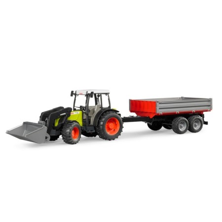 Claas Nectis 267 F Tractor, with a loader and trailer