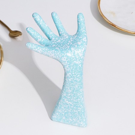 Stand for the rings "hand", blue, 17x7.8x10.4 cm-3