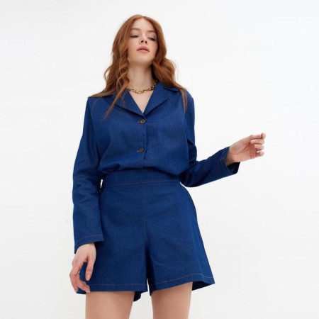 Women's costume (jacket, shorts) minku: enjoy Blue color, size 44-3