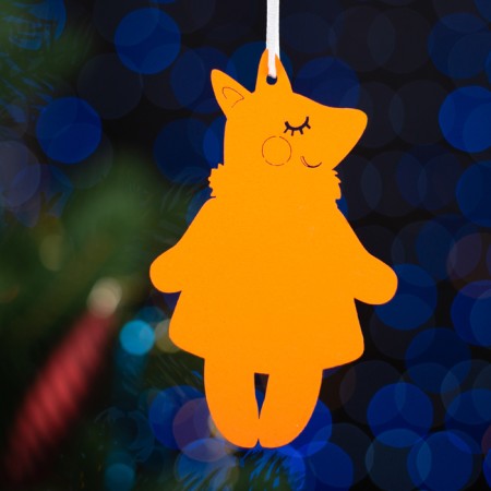 Christmas tree decoration "Fox", MDF, 6.5x10.5 cm-1