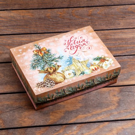 Gift box team "Bag with a Christmas tree", 21 x 15 x 5.7 cm-2