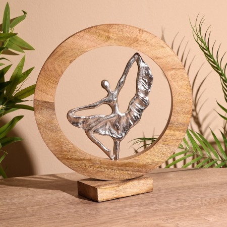 Interior souvenir in the wooden ring "Dancer" 30x8x33 cm-1