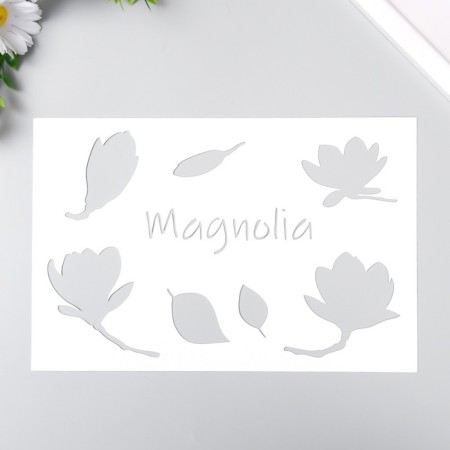 Plastic stencil "Magnolia" 24x16 cm
