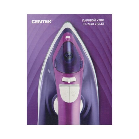 Iron CENTEK CT-2348, 1300-1800 watts, ceramic soles, 200 ml, purple-16