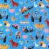 Glossy packaging paper, blue tractor, 70x100 cm