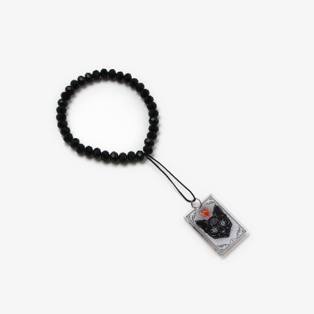 Keychain beads for keys "Black Cat", 15 x 2.8 cm-1