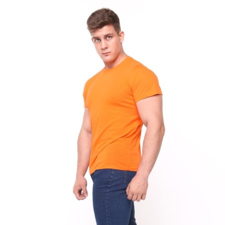 T -shirt male plain, orange color, size 56-1