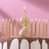 Set of candles number "2" + classic, gold, 10 cm