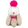 Soft toy "Bunny Mi", in a white hat with a pompon, 18 cm