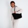 Soper bag with zipper, black color