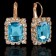 Earrings with rhinestones "rectangle" party, color mix