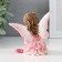 Souvenir Polystone "Girl Back with a goat" Pink wings 8.5x6x9 cm