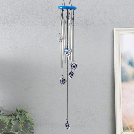 Wind music metal, plastic "Hearts from the evil eye" 5 tubes, eyes 60 cm