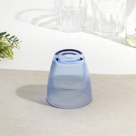 Low glass glass "Concept Straypi", 250 ml, blue color-5