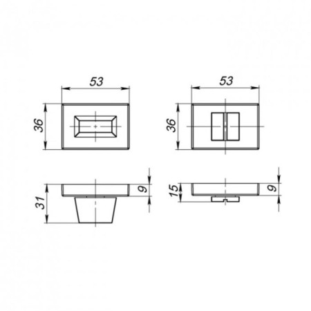 Rotary handle WC-Bolt BK6 UCS SP-8, chromium color-1