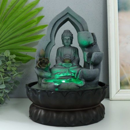 The desktop fountain from the network, backlight "Buddha in the lotus arch" 27x20x20 cm-5