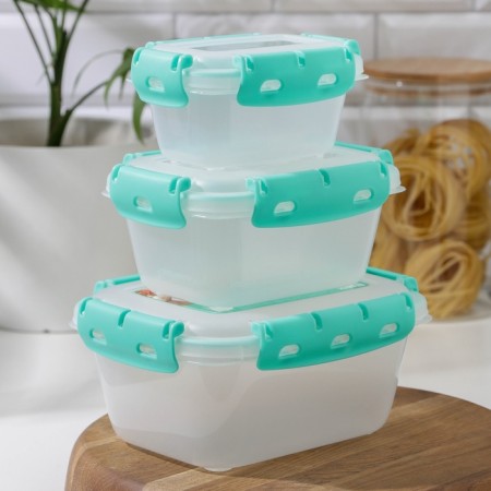 A set of food airtight containers, 3 pcs: 380 ml, 0.8 l, 1.5 liters-7
