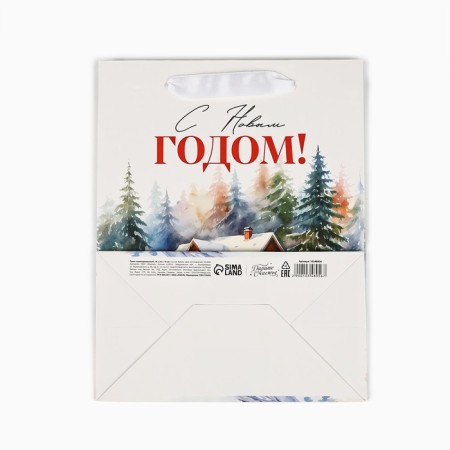 Laminated horizontal "Winter Forest", village, MS 18 x 23 x 10 cm, New Year-5