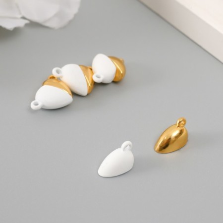 Magnetic metal lock "heart" gold and white 2 pcs 1.2x1.2 cm-1