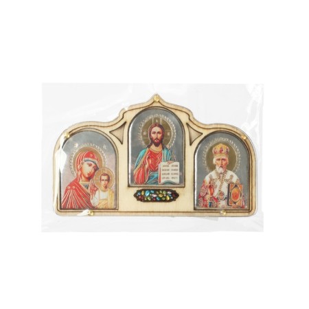 Save and save the icon in the car, triptych, wood, incense-3