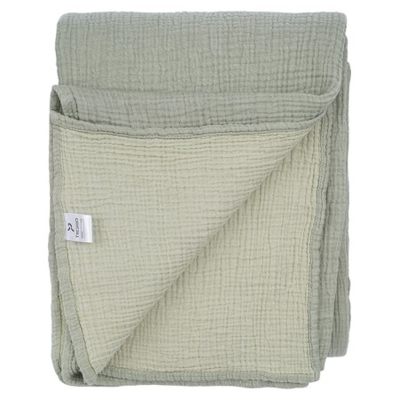 Bilateral veil of muslin grassy green color Essential, size 180x250 cm-5