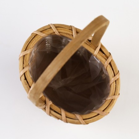 Wicker basket, 10.5 x 7 x 10/25.5 cm, brown, rattan-2