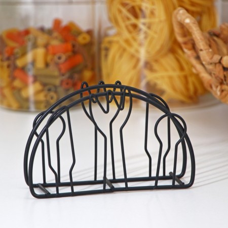 Salvetnik Dailyana "Cutlery", 13 × 3.5 × 8 cm, black color-1