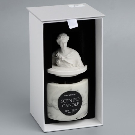 Candle in concrete aromatic "lily", soy wax-8