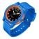 Watch is a wrist-on, d-3.4 cm, waterproof, luminous, silicone strap, blue